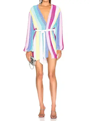 Retrofete Gabrielle Robe Mini Dress Unicorn Stripes Size 4