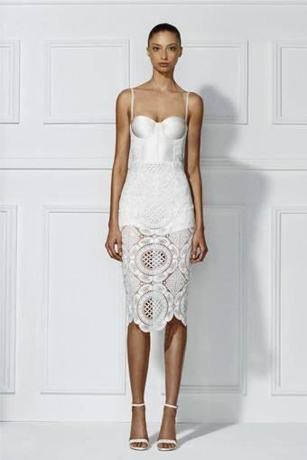 Misha Collection - Flora Crochet White Dress Size 8