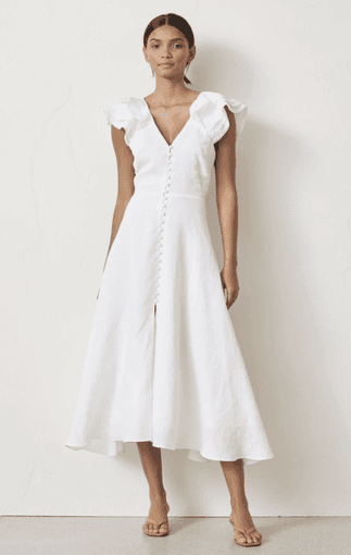 "Bec & Bridge" La Fontelina linen dress, white, size 10, RRP $360