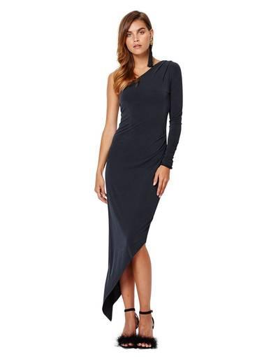 Bec & Bridge Normandie Asymmetrical Dress Black Size AU 6