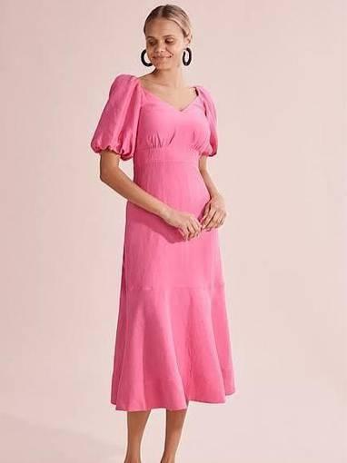 Country Road Full Sleeve Midi Dress Pink Size 8