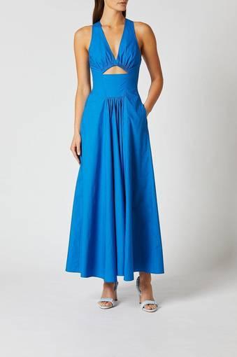 Scanlan & Theodore Cotton Crossback Dress Blue Size 10