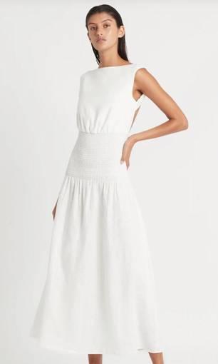 Sir the Label Lorena Open Back Maxi Dress White Size 6
