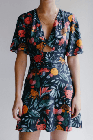 Finders Keepers Sally Mini Dress Tropical Print Size 6