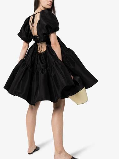 Cecilie Bahnsen Ronja Puff Sleeve Tiered Dress Black Size 10