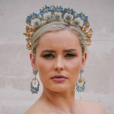 Ashlee Lauren Blue Poppy Crown