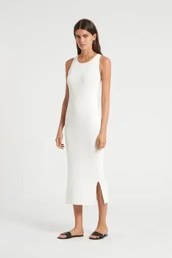 Sir the Label Marcelle Open Back Dress Midi White | AU 8