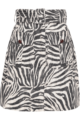 Zimmermann Sand Belted Zebra Mini Skirt