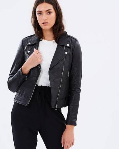 Elka Collective Carrie leather Jacket Black Size 12