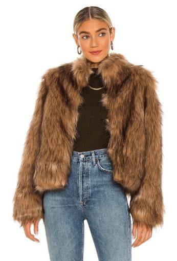 Unreal fur Delish Jacket Mocha Brown Size 6