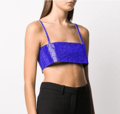 Nue Studio Crystal Embellished Vest Top Blue Size 10