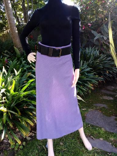 Eileen Fisher 100% Italian wool purple skirt Size Medium