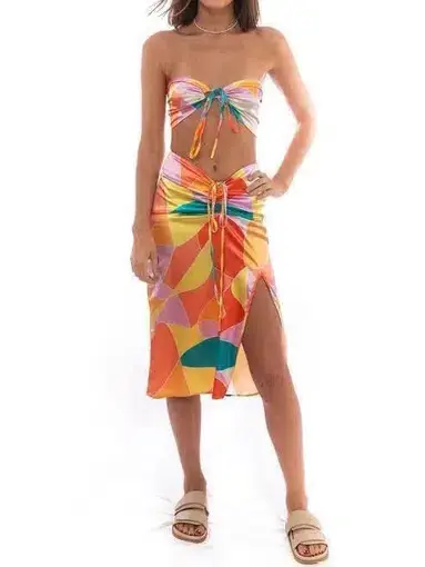 Desirs De Voyage Tahiti Crop and Bora Bora Skirt Set Print Size 6