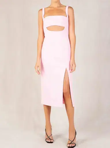 Misha Collection Simonetta Midi Dress Pink Size 8