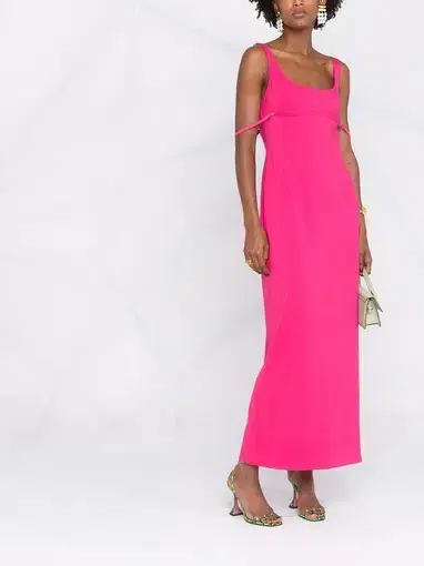 Jacquemus Valdu Virgin Wool Blend Dress Pink Size 10
