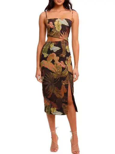 Pasduchas Botanist Slash Midi Dress Print Size 6