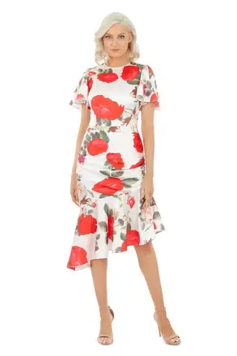 Georgy Collection Monica Dress Floral Print Size 8