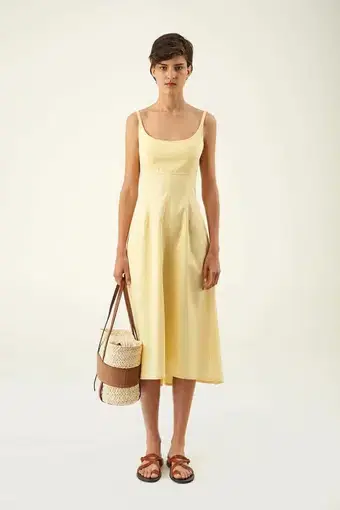 Oroton Structured Sundress Daffodil Dress Yellow Size 6