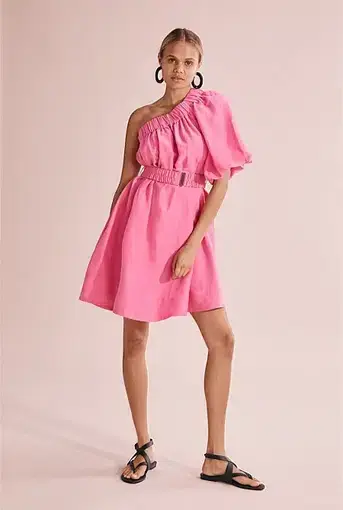 Country Road One Shoulder Bubble Dress Pink Size 4