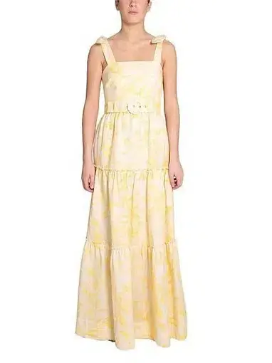 Rebecca Vallance Rousseau Tie Maxi Dress Print Size 8