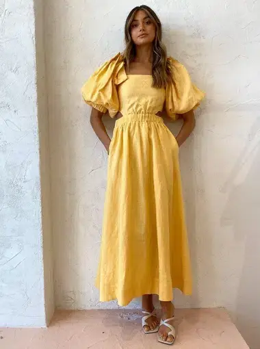 Sovere Noble Maxi Dress Yellow Size 10