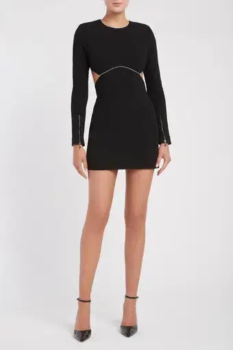 Rebecca Vallance Amara Cut Out Mini Dress Black Size 10