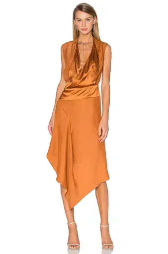Acler Bennet Silk Dress Bronze Size 8