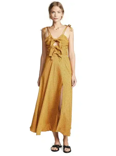 Bec & Bridge Sun Valley Midi Dress Yellow Size AU 8