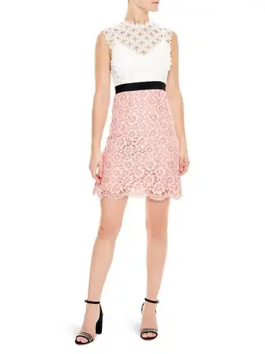 Sandro Gab Lace Mini Dress Pink Size 8
