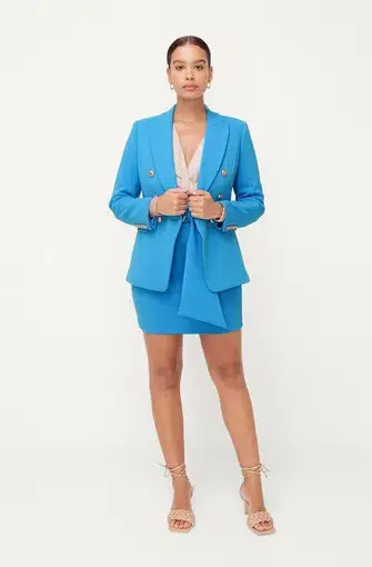 Sheike Jackpot Jacket Skirt Suit Set Blue Size 8
