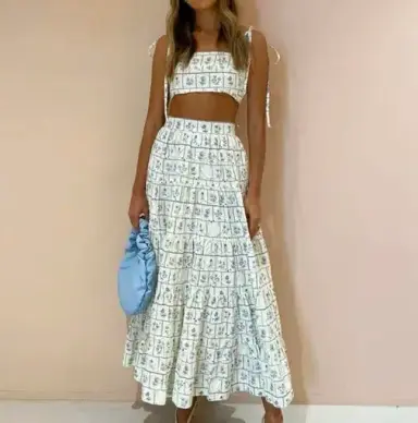 Palm Noosa Happy Hour Crop and Skirt Set Print