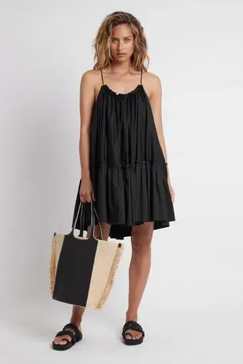 Aje Midsummer Swing Mini Dress Black Size 10