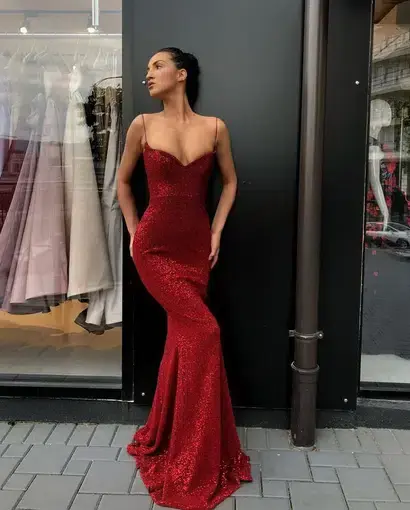 Lia Stublla Saskia Sangria Gown Red Size 8