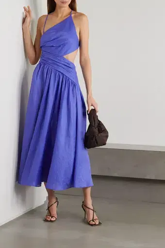 Zimmermann Tropicana Asymmetric Dress Electric Blue Size 10