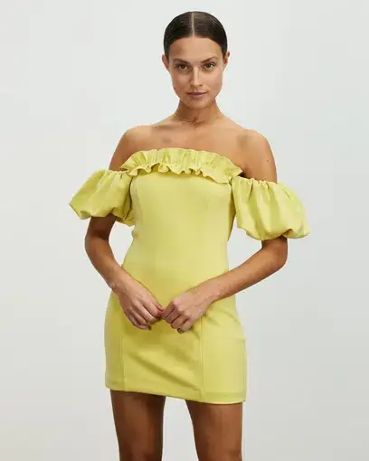 Lover Nicoletta Mini Dress Lemon Meringue Size 12 