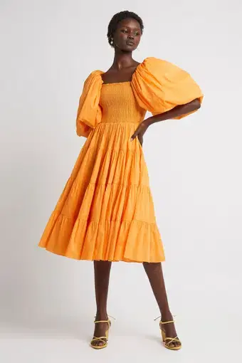 Aje Cherished Midi Dress Orange Size 10