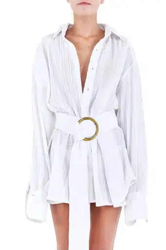 Bamba Swim Titan Shirt Dress White Size 8