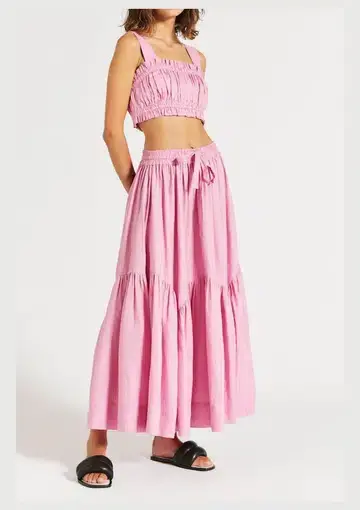 Lee Mathews Ali Top and Maxi Skirt Set Pink Size 10