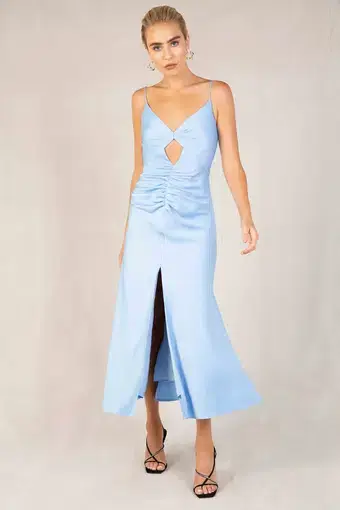 Misha Collection Romancia Midi Dress Blue Size 10 