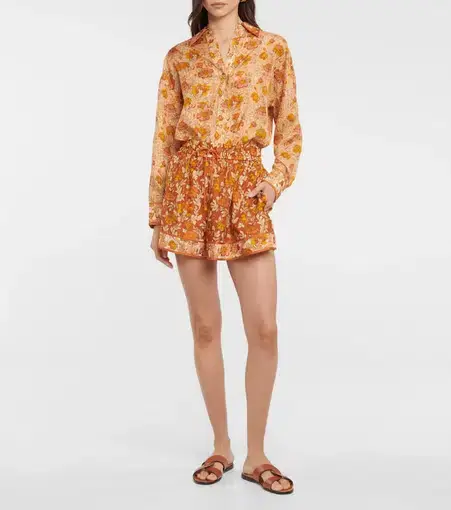 Zimmermann Andie Relaxed Shorts Terracotta Floral Print