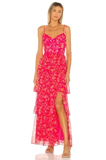 Amanda Uprichard Thaddea Maxi Dress Pink Size 10