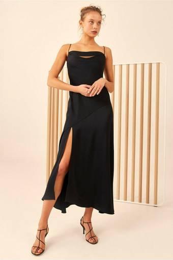 C/MEO Collective All Right Now Black Slip Dress