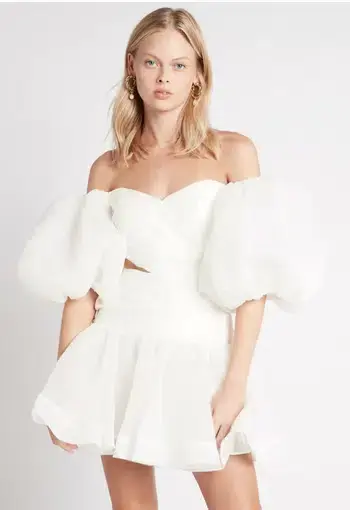 Aje Myriad Cut Out Mini Dress White Size 6