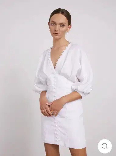 Joslin Studio Isabella Ramie Mini Dress White