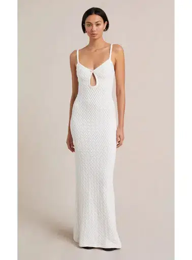 Bec & Bridge Effie Knit Key Dress White Size AU 6 