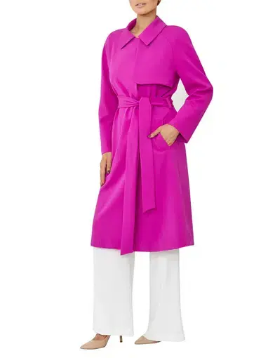 Anthea Crawford  Pink Crepe Trench Coat Size 10