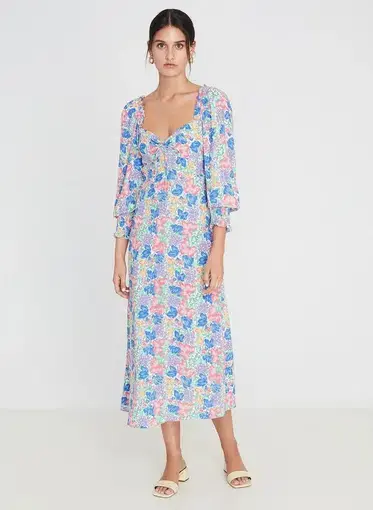 Faithfull the Brand The Mathilde Midi Dress Jemima Floral Size 14