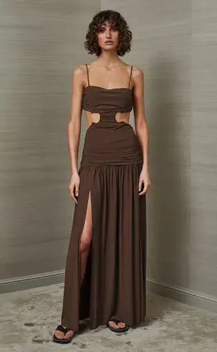 Bec & Bridge Minx Midi Dress Brown Size 8
