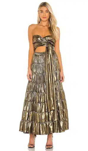 Free People Something Magical Maxi Dress Gold