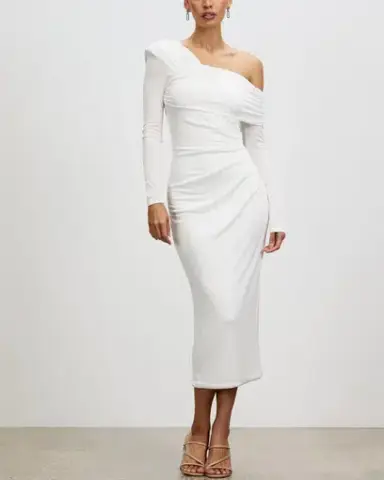 Misha Elenor Midi Dress White